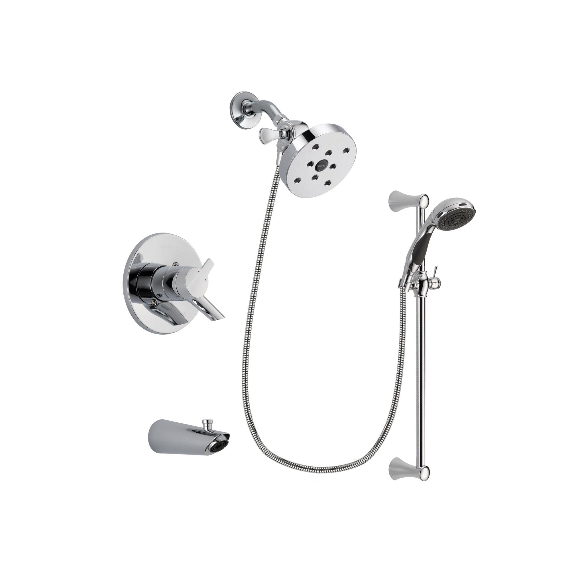 Delta Compel Chrome Tub and Shower Faucet System with Hand Shower DSP0823V