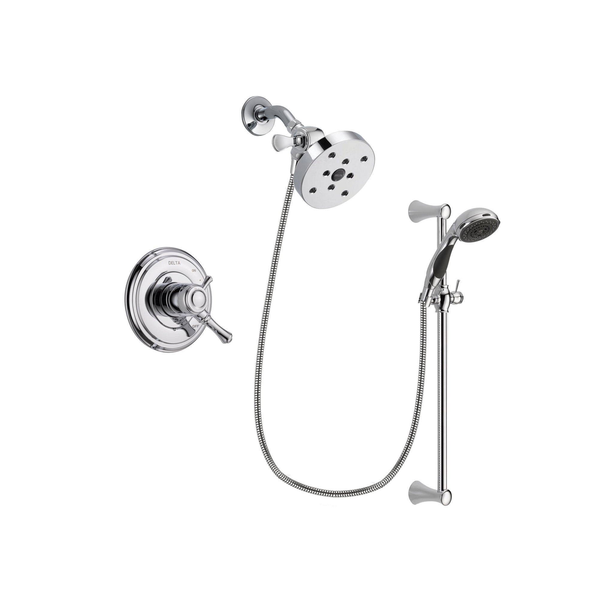 Delta Cassidy Chrome Shower Faucet System w/ Showerhead and Hand Shower DSP0832V