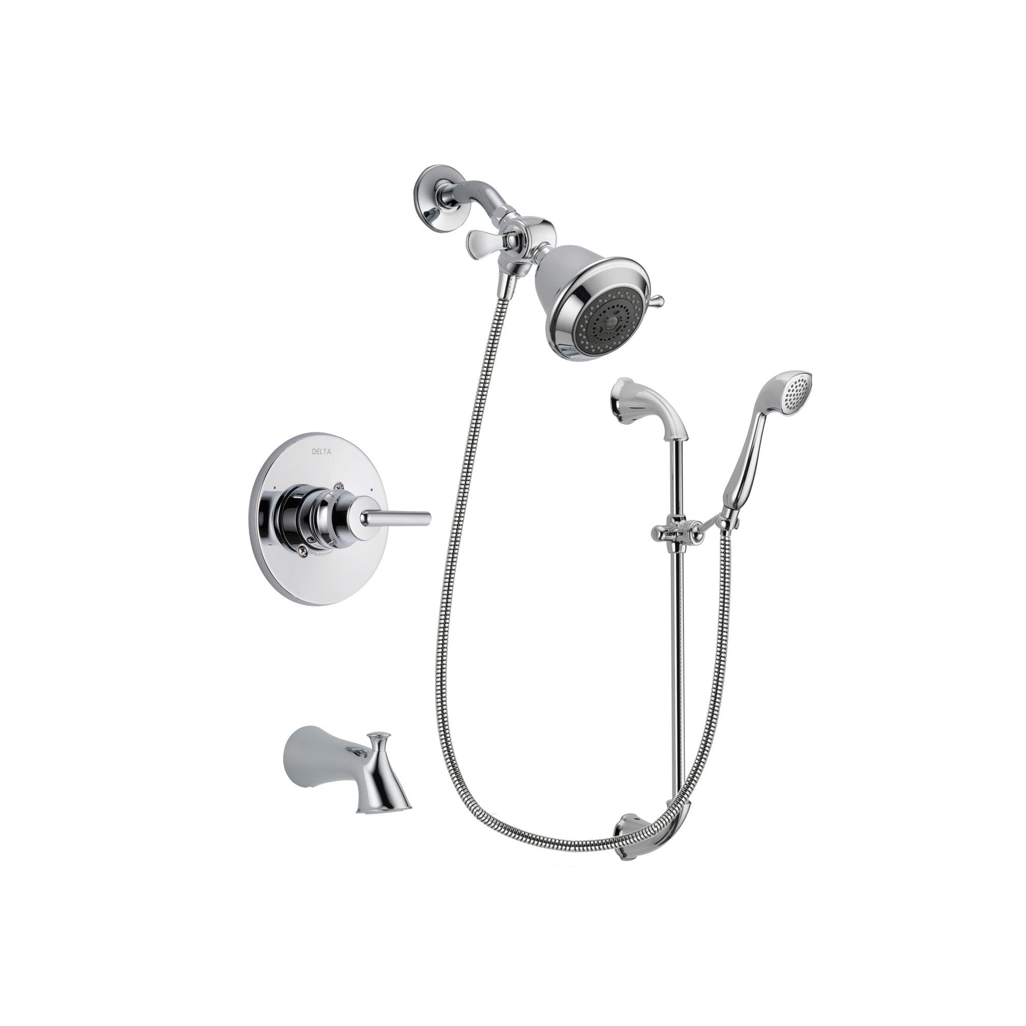 Delta Trinsic Chrome Tub and Shower Faucet System with Hand Shower DSP0845V