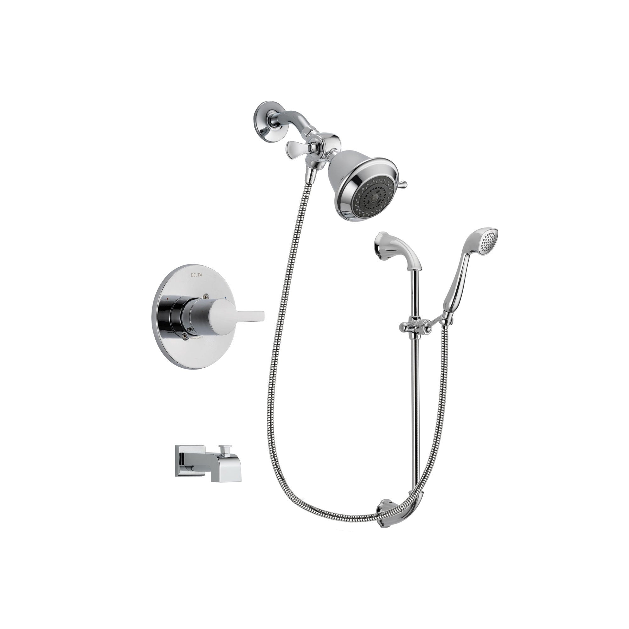 Delta Compel Chrome Tub and Shower Faucet System with Hand Shower DSP0847V