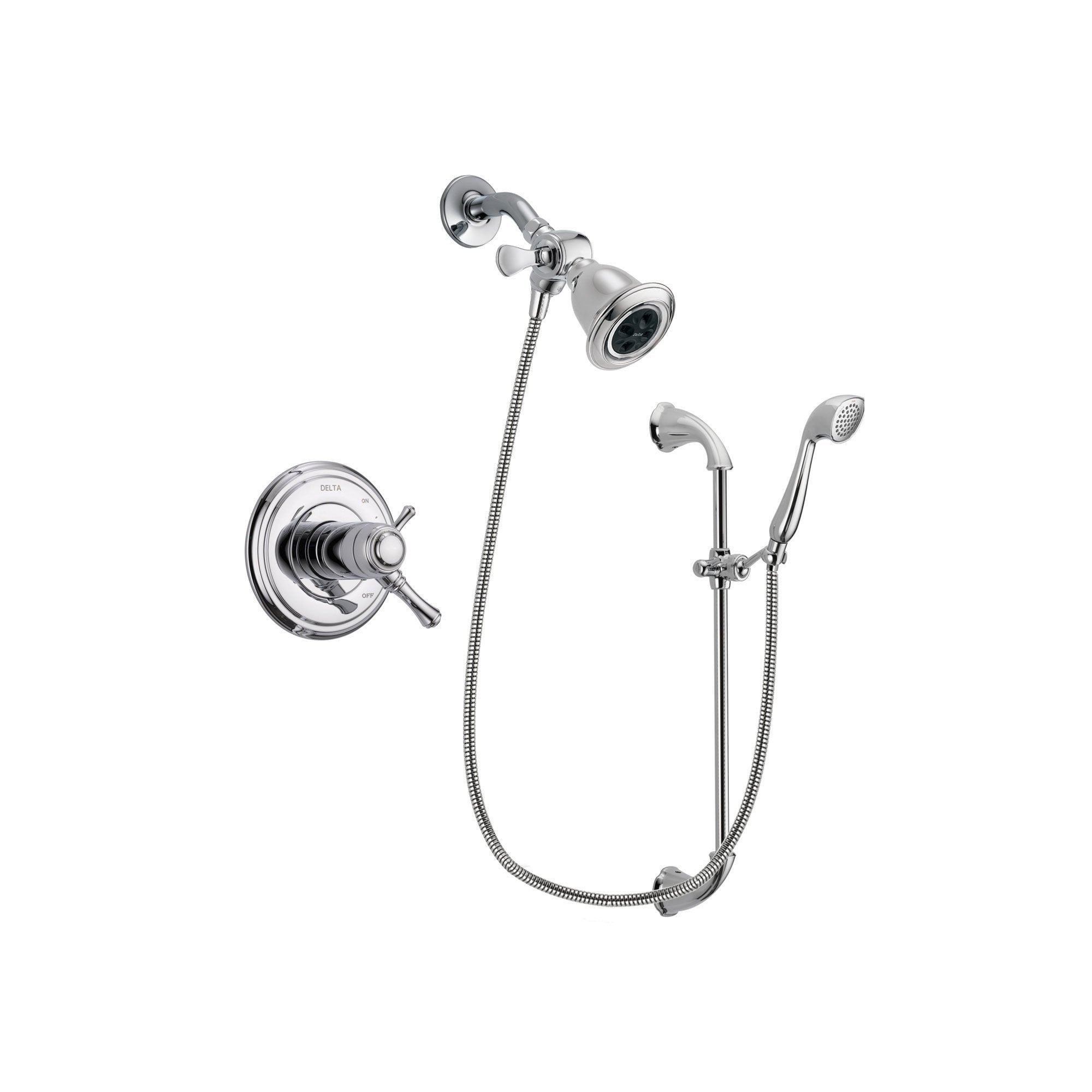 Delta Cassidy Chrome Shower Faucet System w/ Showerhead and Hand Shower DSP0876V