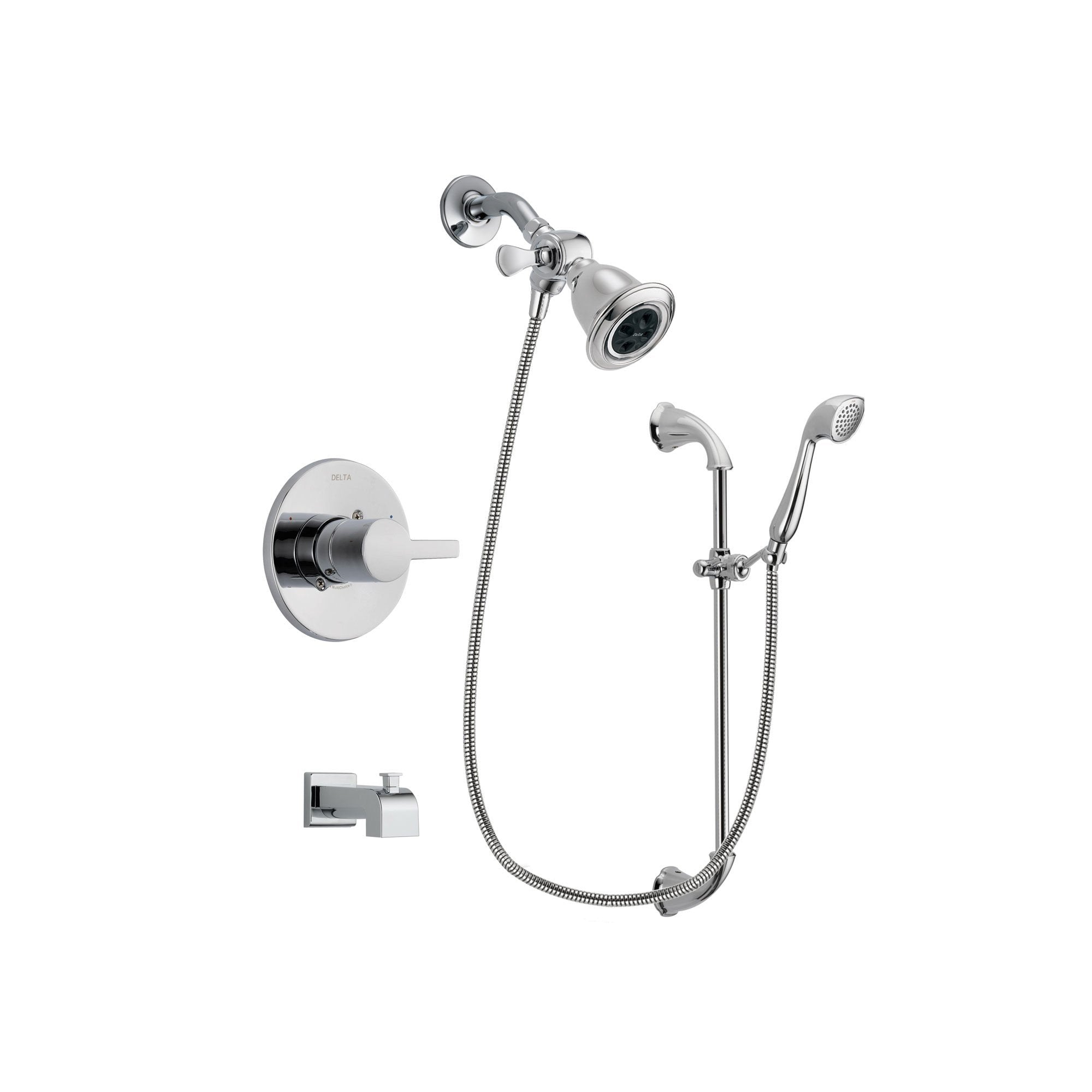 Delta Compel Chrome Tub and Shower Faucet System with Hand Shower DSP0881V