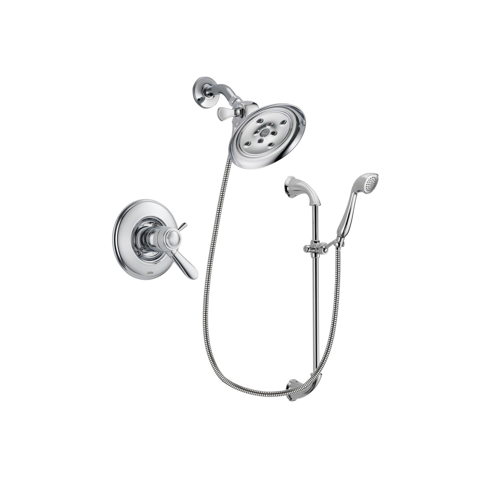 Delta Lahara Chrome Shower Faucet System w/ Shower Head and Hand Shower DSP0902V