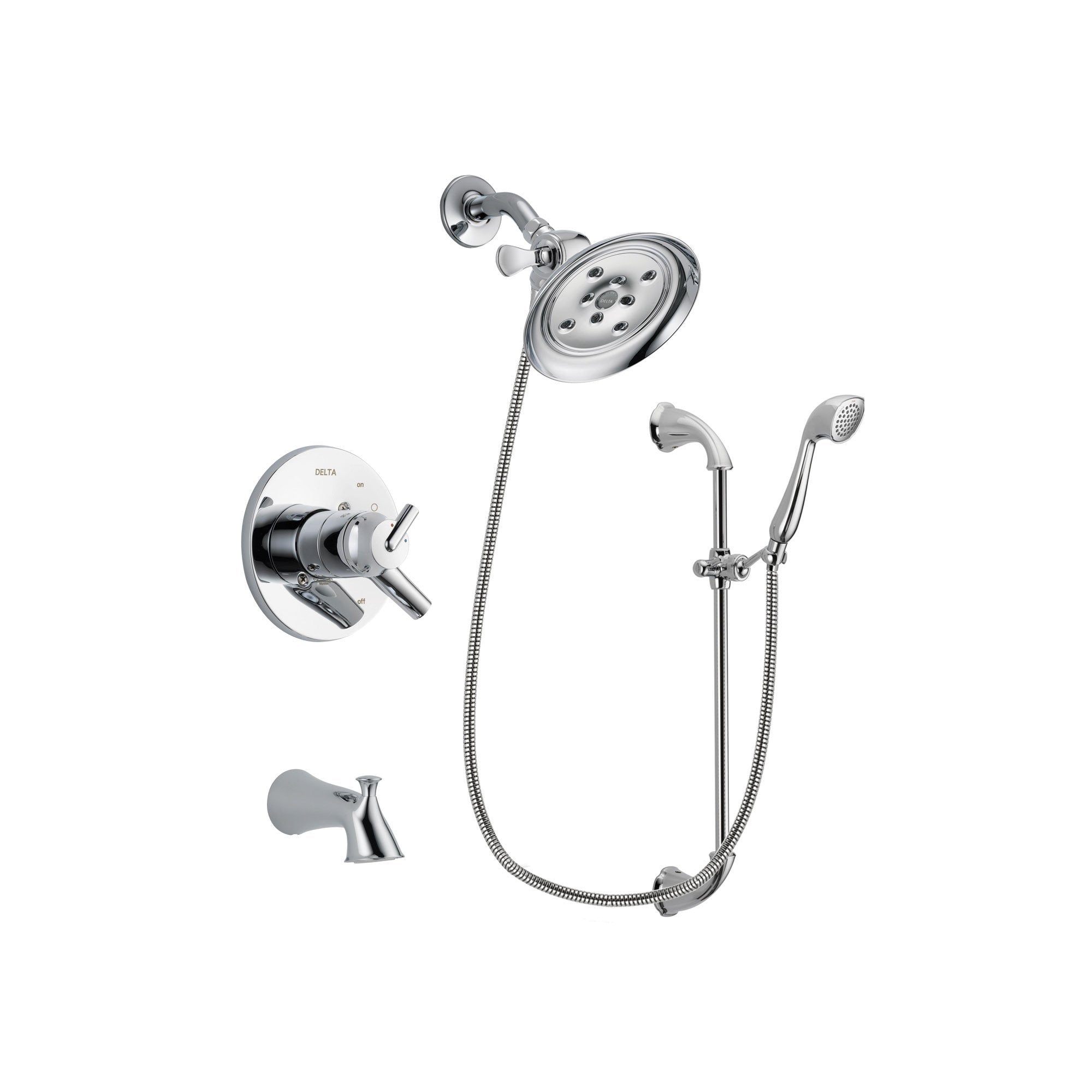 Delta Trinsic Chrome Tub and Shower Faucet System with Hand Shower DSP0923V