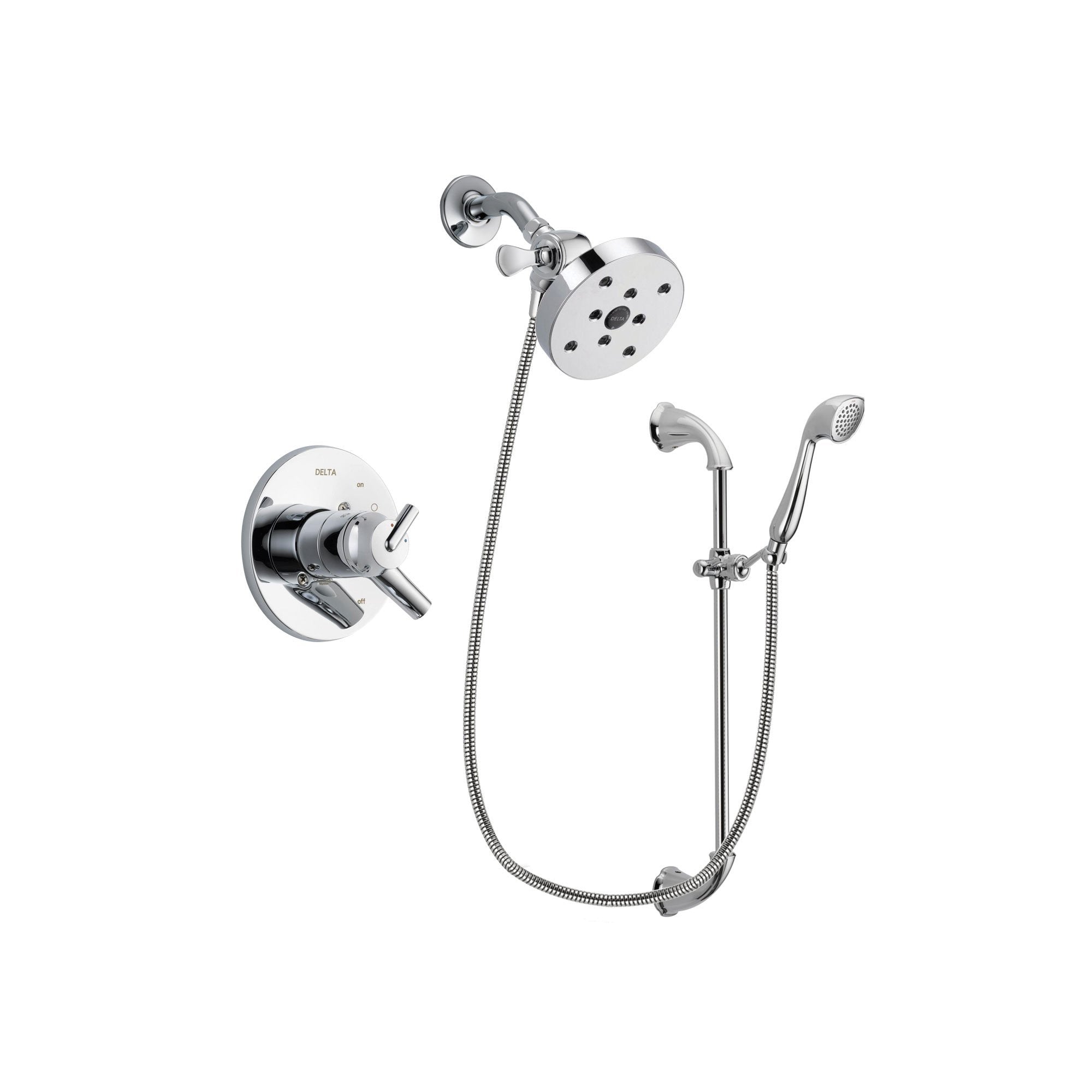 Delta Trinsic Chrome Shower Faucet System w/ Showerhead and Hand Shower DSP0958V