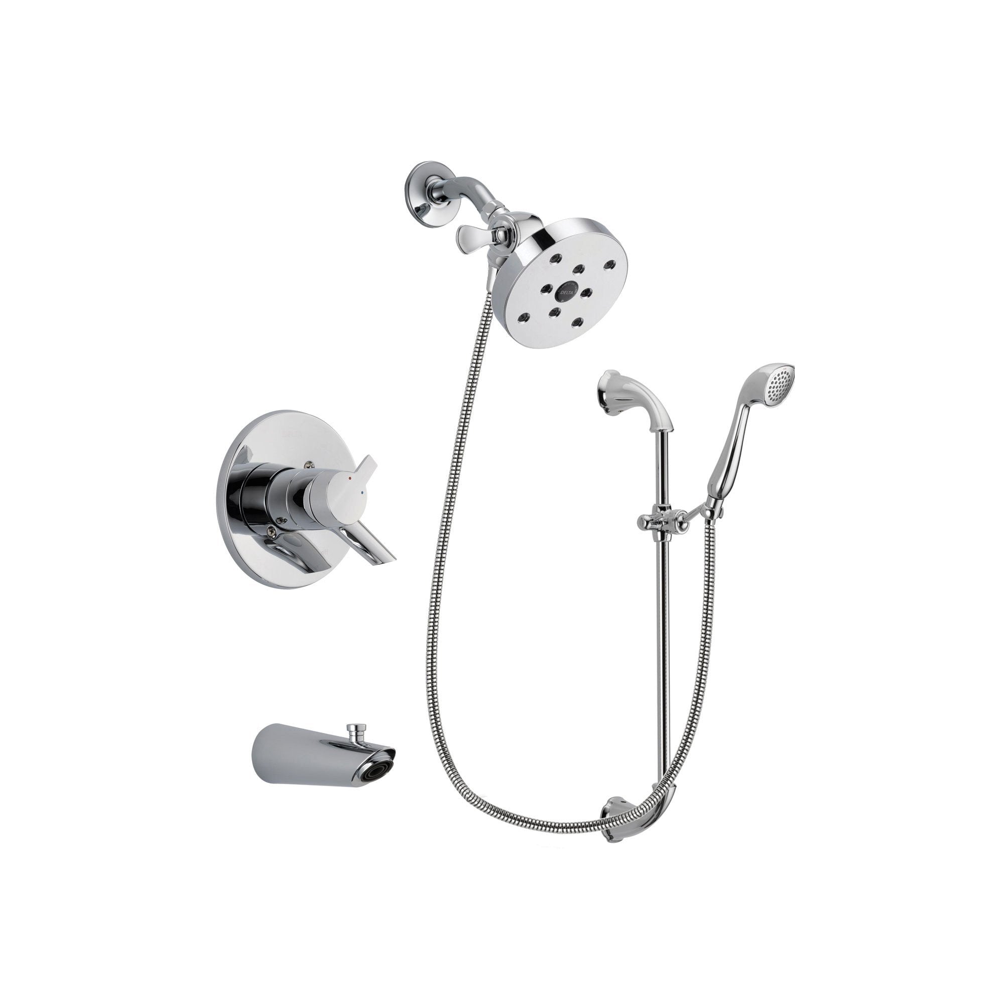 Delta Compel Chrome Tub and Shower Faucet System with Hand Shower DSP0959V
