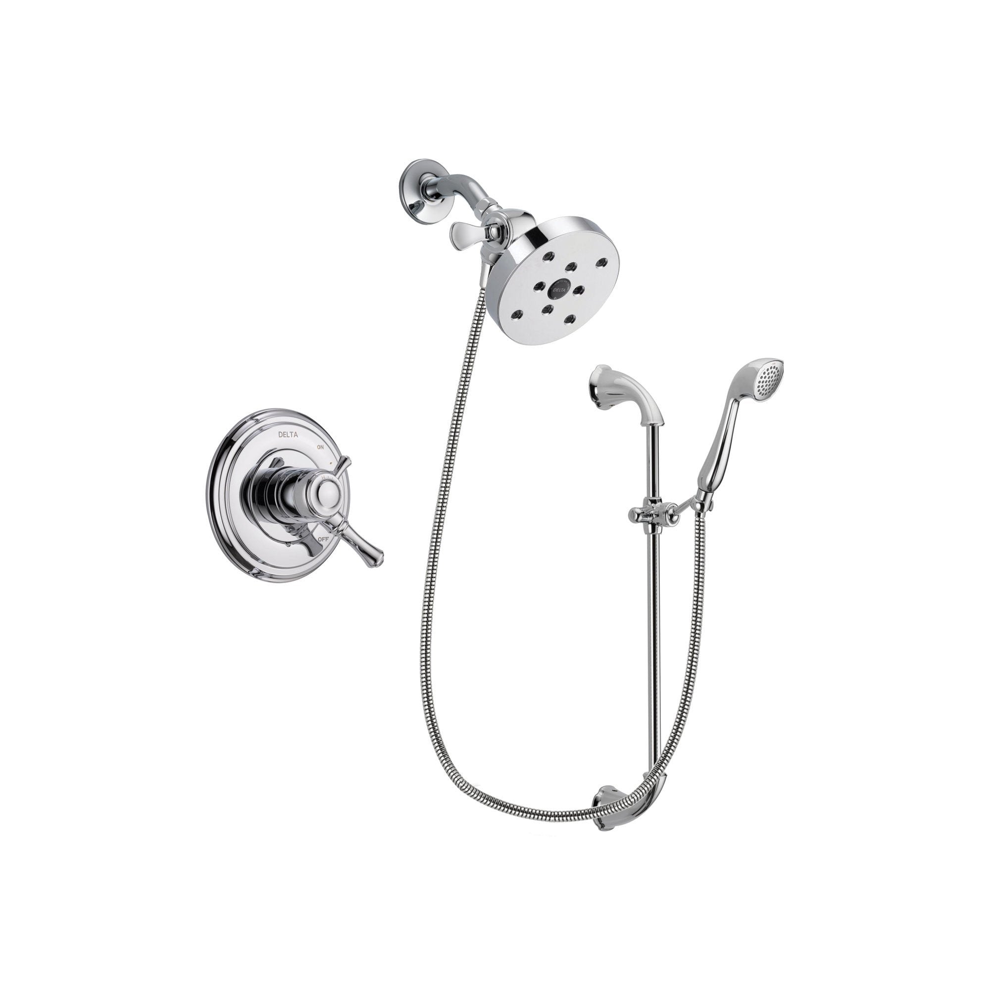 Delta Cassidy Chrome Shower Faucet System w/ Showerhead and Hand Shower DSP0968V