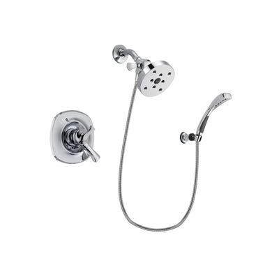 Delta Addison Chrome Finish Dual Control Shower Faucet System Package with 5-1/2 inch Shower Head and Wall-Mount Bracket with Handheld Shower Spray Includes Rough-in Valve DSP1100V