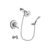Delta Linden Chrome Finish Dual Control Tub and Shower Faucet System Package with 5-1/2 inch Shower Head and Wall-Mount Bracket with Handheld Shower Spray Includes Rough-in Valve and Tub Spout DSP1101V