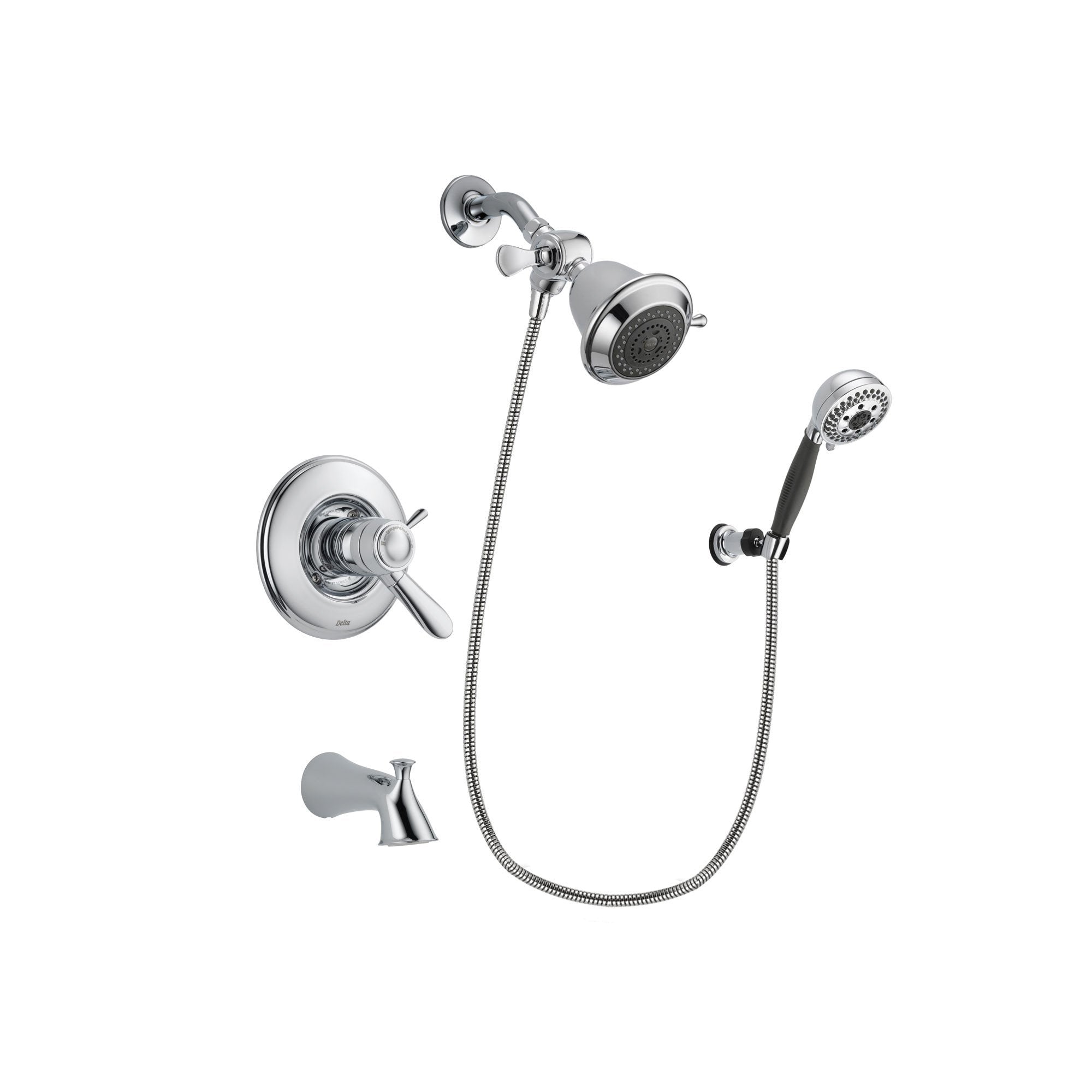 Delta Lahara Chrome Tub and Shower Faucet System with Hand Shower DSP1105V