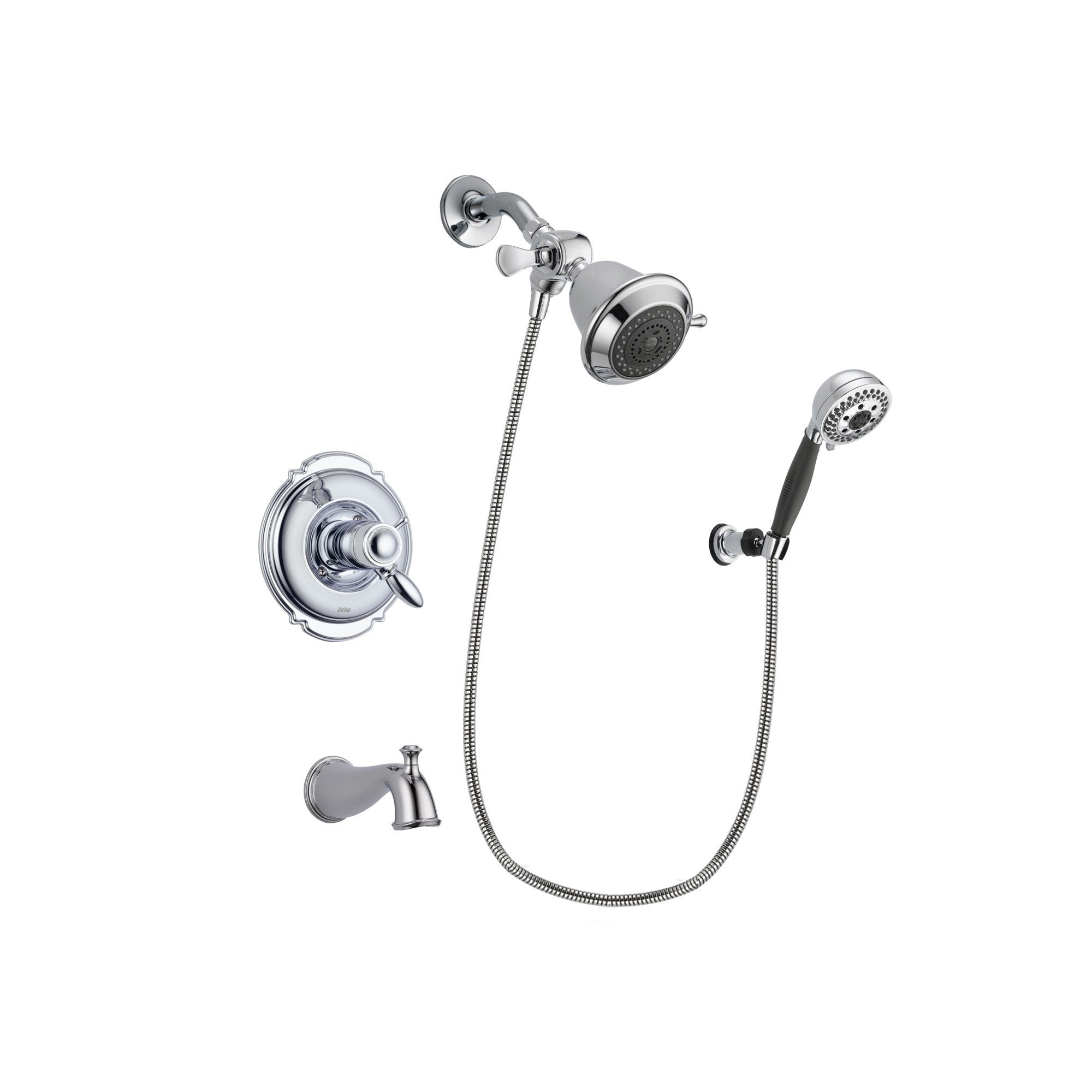 Delta Victorian Chrome Tub and Shower Faucet System with Hand Shower DSP1107V