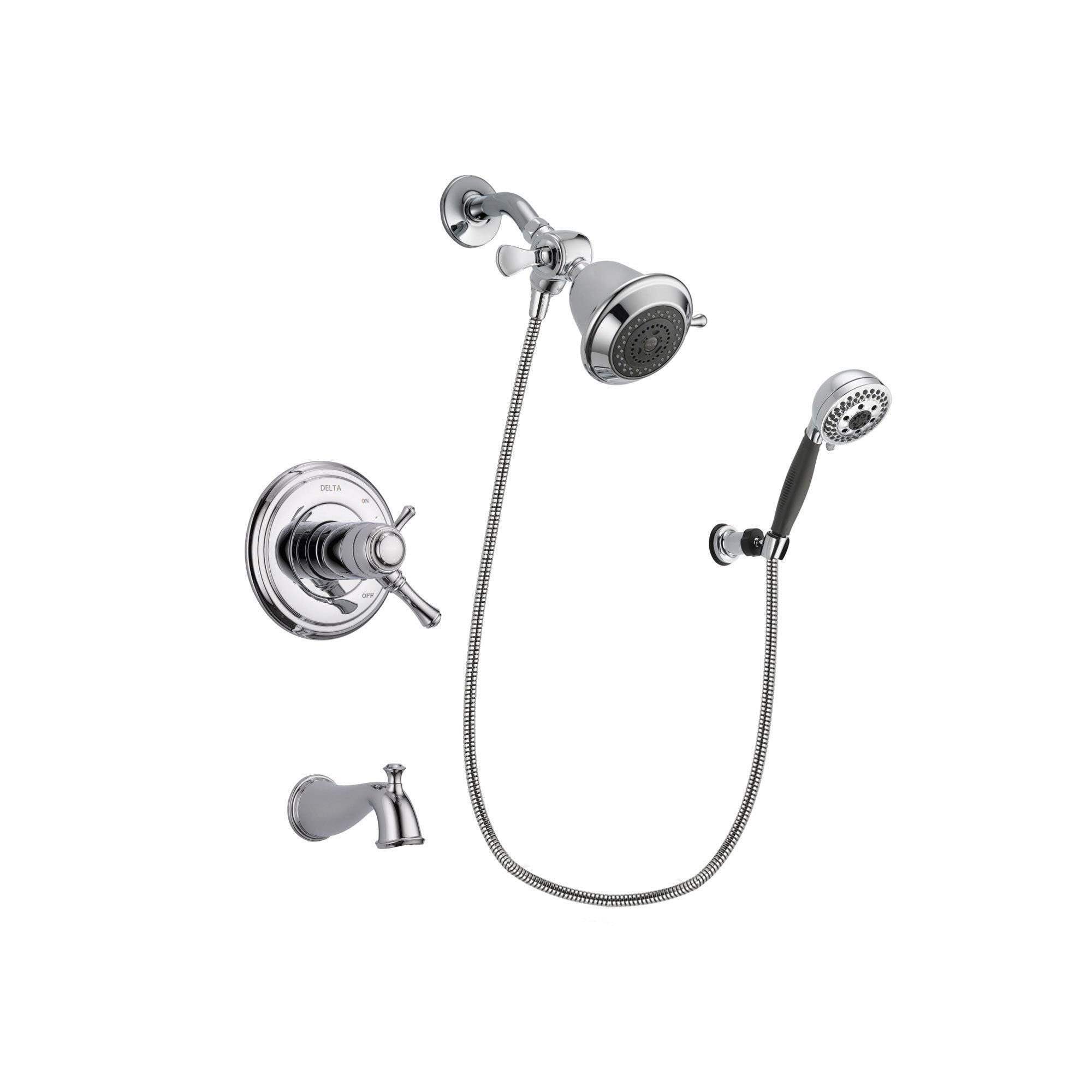 Delta Cassidy Chrome Tub and Shower Faucet System with Hand Shower DSP1113V