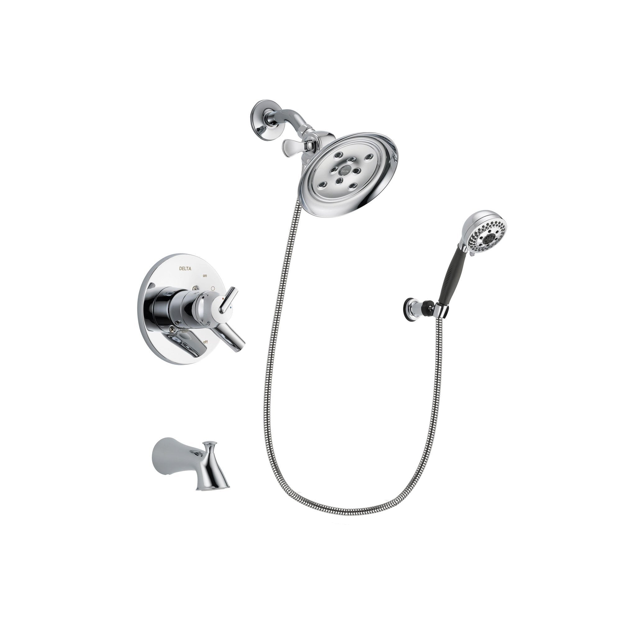 Delta Trinsic Chrome Tub and Shower Faucet System with Hand Shower DSP1195V