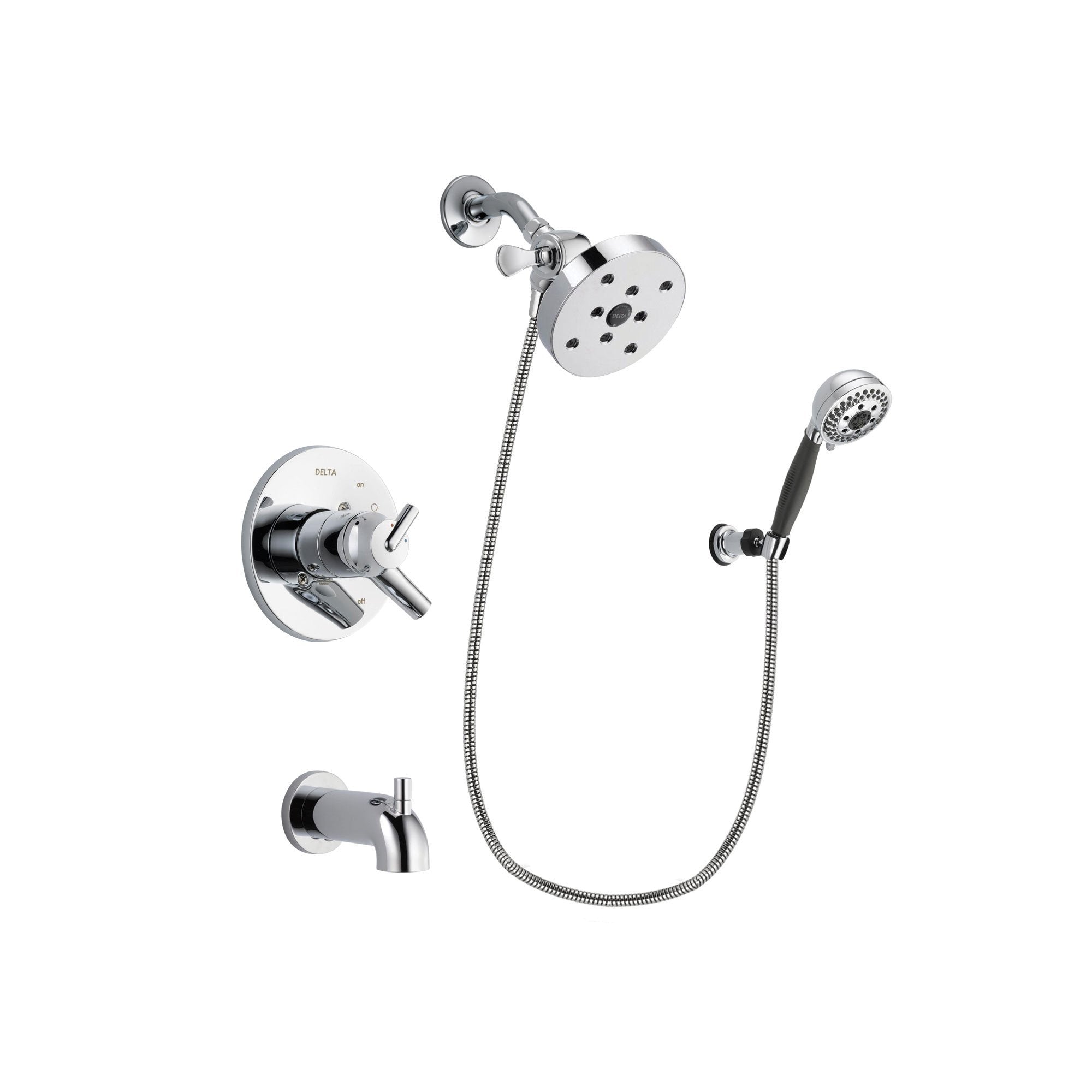 Delta Trinsic Chrome Tub and Shower Faucet System with Hand Shower DSP1229V