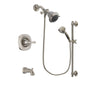 Delta Addison Stainless Steel Finish Tub and Shower Faucet System Package with Shower Head and 5-Spray Personal Handshower with Slide Bar Includes Rough-in Valve and Tub Spout DSP1257V