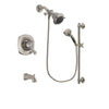 Delta Addison Stainless Steel Finish Dual Control Tub and Shower Faucet System Package with Shower Head and 5-Spray Personal Handshower with Slide Bar Includes Rough-in Valve and Tub Spout DSP1269V