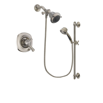 Delta Addison Stainless Steel Finish Dual Control Shower Faucet System Package with Shower Head and 5-Spray Personal Handshower with Slide Bar Includes Rough-in Valve DSP1270V
