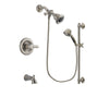 Delta Lahara Stainless Steel Finish Tub and Shower Faucet System Package with Water Efficient Showerhead and 5-Spray Personal Handshower with Slide Bar Includes Rough-in Valve and Tub Spout DSP1285V