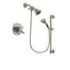Delta Compel Stainless Steel Finish Dual Control Shower Faucet System Package with Water Efficient Showerhead and 5-Spray Personal Handshower with Slide Bar Includes Rough-in Valve DSP1300V