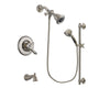 Delta Linden Stainless Steel Finish Dual Control Tub and Shower Faucet System Package with Water Efficient Showerhead and 5-Spray Personal Handshower with Slide Bar Includes Rough-in Valve and Tub Spout DSP1305V