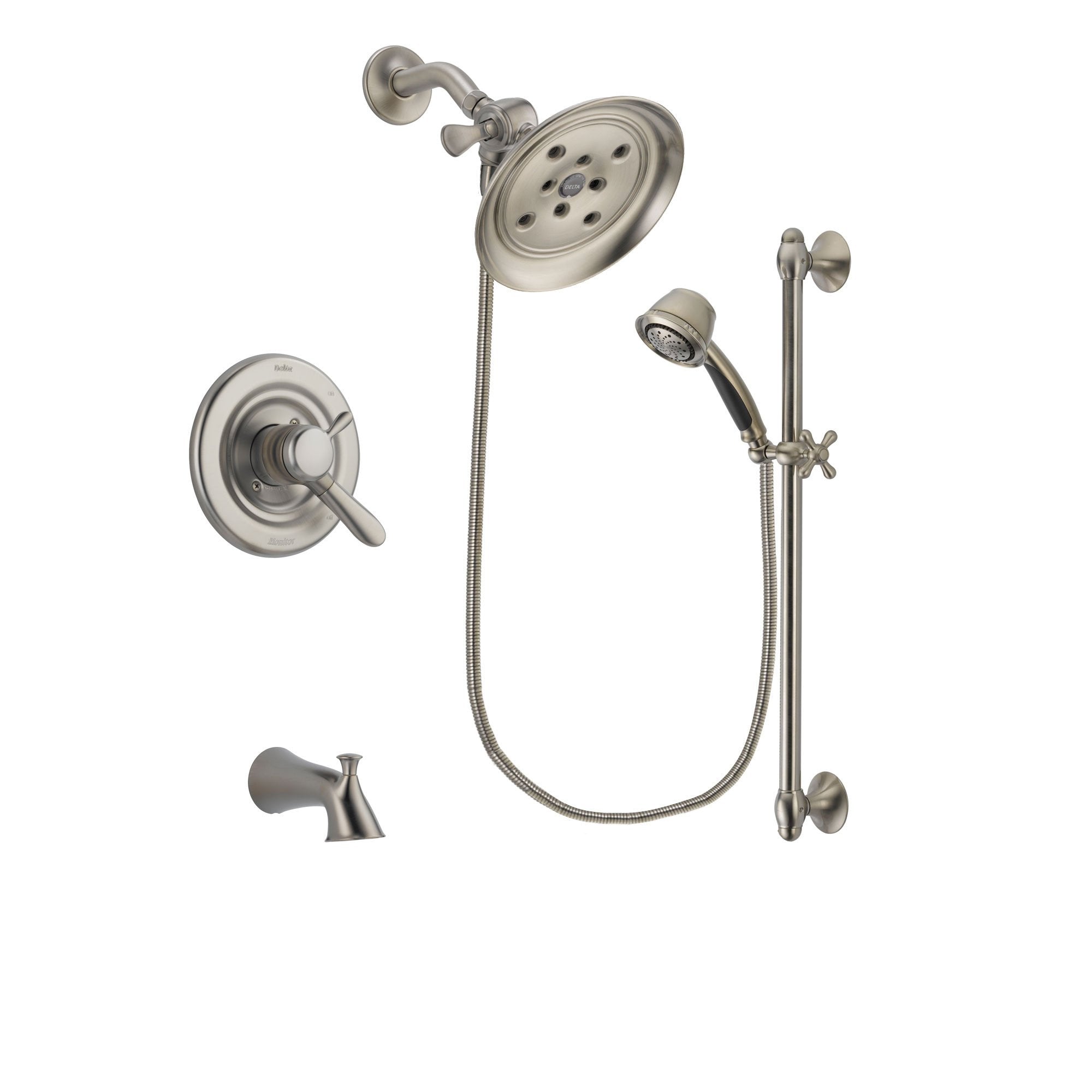 Delta Lahara Stainless Steel Finish Tub and Shower System w/Hand Shower DSP1329V