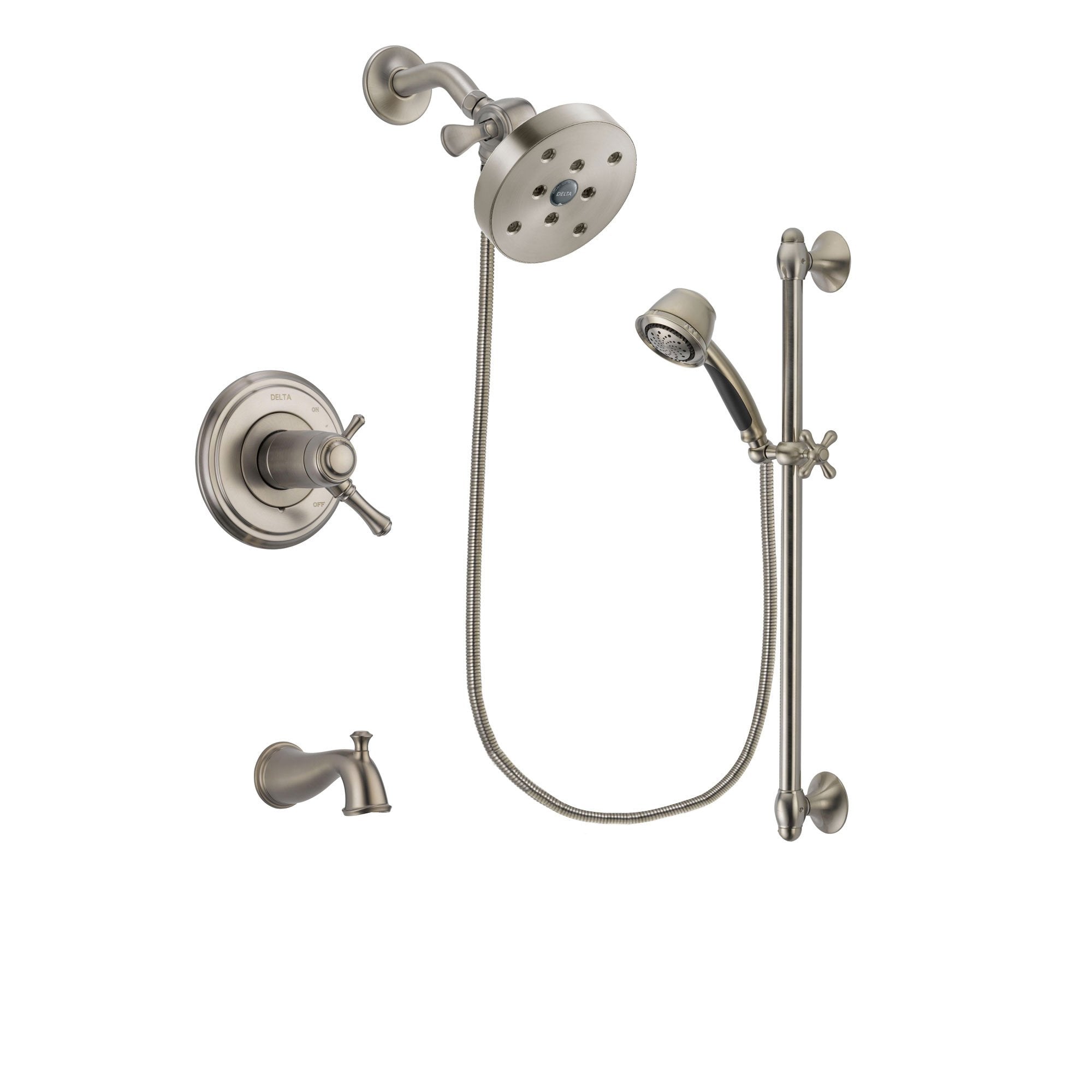 Delta Cassidy Stainless Steel Finish Tub and Shower System w/Hand Spray DSP1351V