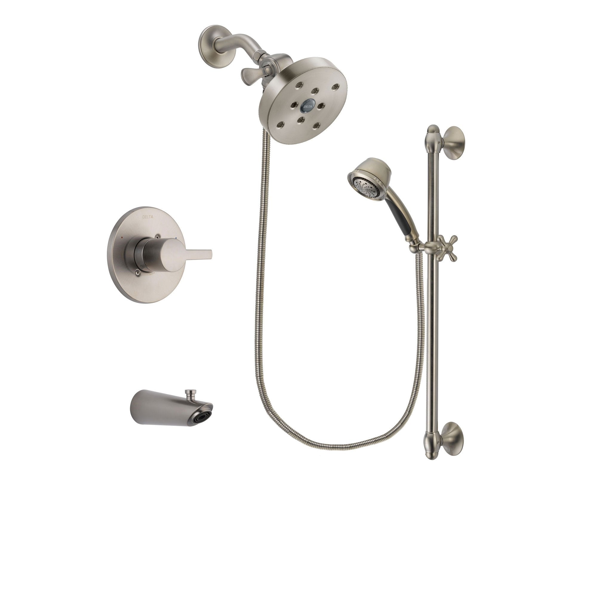 Delta Compel Stainless Steel Finish Tub and Shower System w/Hand Shower DSP1357V