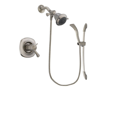 Delta Addison Stainless Steel Finish Thermostatic Shower Faucet System Package with Shower Head and Handshower with Slide Bar Includes Rough-in Valve DSP1384V