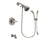 Delta Lahara Stainless Steel Finish Tub and Shower Faucet System Package with Shower Head and Handshower with Slide Bar Includes Rough-in Valve and Tub Spout DSP1387V