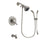 Delta Lahara Stainless Steel Finish Dual Control Tub and Shower Faucet System Package with Shower Head and Handshower with Slide Bar Includes Rough-in Valve and Tub Spout DSP1397V