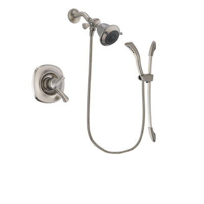 Delta Addison Stainless Steel Finish Dual Control Shower Faucet System Package with Shower Head and Handshower with Slide Bar Includes Rough-in Valve DSP1406V