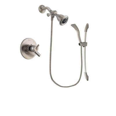 Delta Trinsic Stainless Steel Finish Dual Control Shower Faucet System Package with Water Efficient Showerhead and Handshower with Slide Bar Includes Rough-in Valve DSP1434V