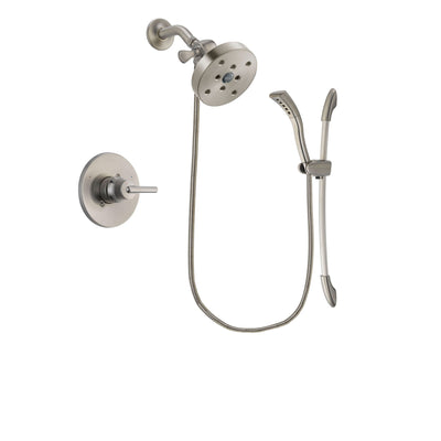 Delta Trinsic Stainless Steel Finish Shower Faucet System Package with 5-1/2 inch Shower Head and Handshower with Slide Bar Includes Rough-in Valve DSP1492V