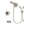 Delta Compel Stainless Steel Finish Tub and Shower Faucet System Package with 5-1/2 inch Shower Head and Handshower with Slide Bar Includes Rough-in Valve and Tub Spout DSP1493V