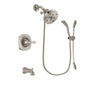 Delta Addison Stainless Steel Finish Tub and Shower Faucet System Package with 5-1/2 inch Shower Head and Handshower with Slide Bar Includes Rough-in Valve and Tub Spout DSP1495V