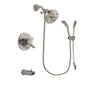 Delta Compel Stainless Steel Finish Dual Control Tub and Shower Faucet System Package with 5-1/2 inch Shower Head and Handshower with Slide Bar Includes Rough-in Valve and Tub Spout DSP1503V