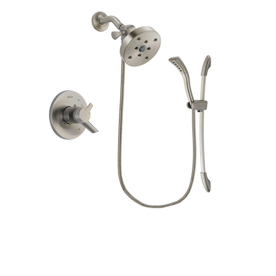 Delta Compel Stainless Steel Finish Dual Control Shower Faucet System Package with 5-1/2 inch Shower Head and Handshower with Slide Bar Includes Rough-in Valve DSP1504V