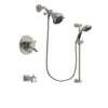 Delta Compel Stainless Steel Finish Dual Control Tub and Shower Faucet System Package with Shower Head and Handheld Shower Spray with Slide Bar Includes Rough-in Valve and Tub Spout DSP1537V