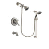 Delta Lahara Stainless Steel Finish Thermostatic Tub and Shower Faucet System Package with Water Efficient Showerhead and Handheld Shower Spray with Slide Bar Includes Rough-in Valve and Tub Spout DSP1547V