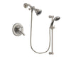Delta Lahara Stainless Steel Finish Dual Control Shower Faucet System Package with Water Efficient Showerhead and Handheld Shower Spray with Slide Bar Includes Rough-in Valve DSP1568V