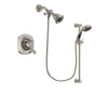 Delta Addison Stainless Steel Finish Dual Control Shower Faucet System Package with Water Efficient Showerhead and Handheld Shower Spray with Slide Bar Includes Rough-in Valve DSP1576V