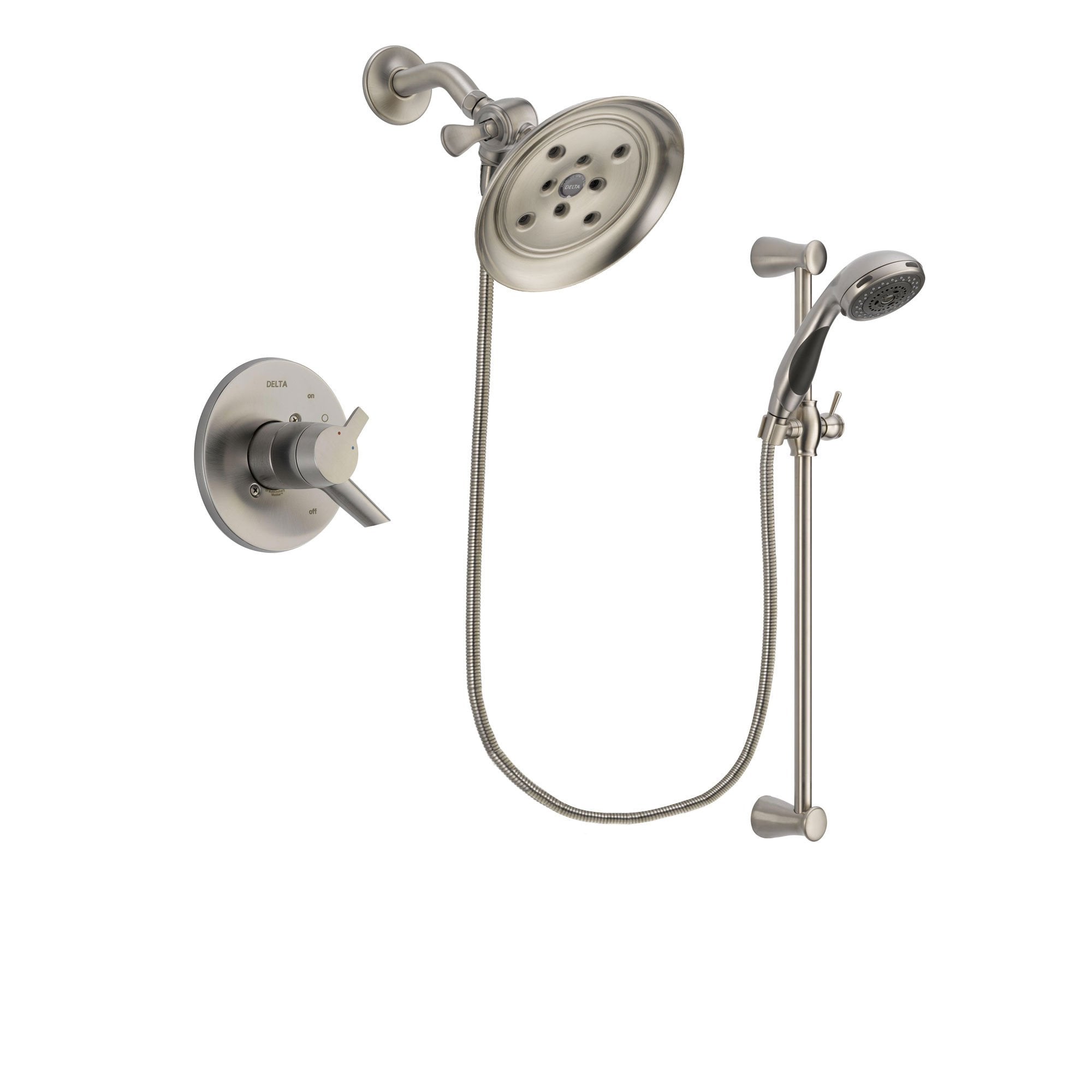 Delta Compel Stainless Steel Finish Shower Faucet System w/ Hand Spray DSP1606V