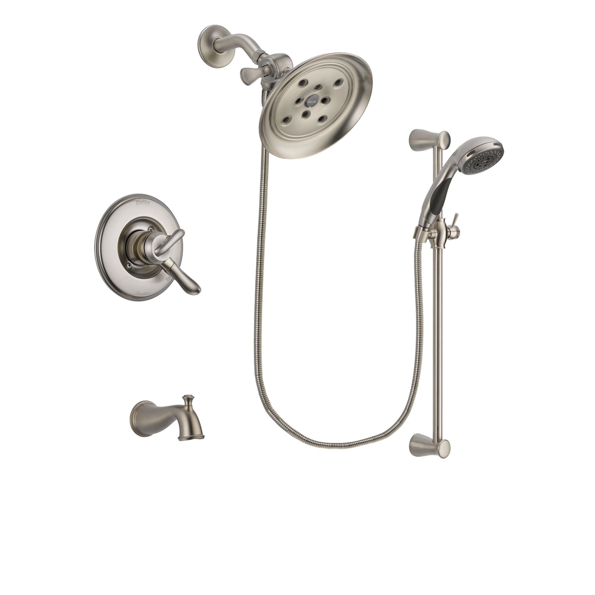 Delta Linden Stainless Steel Finish Tub and Shower System w/Hand Shower DSP1611V