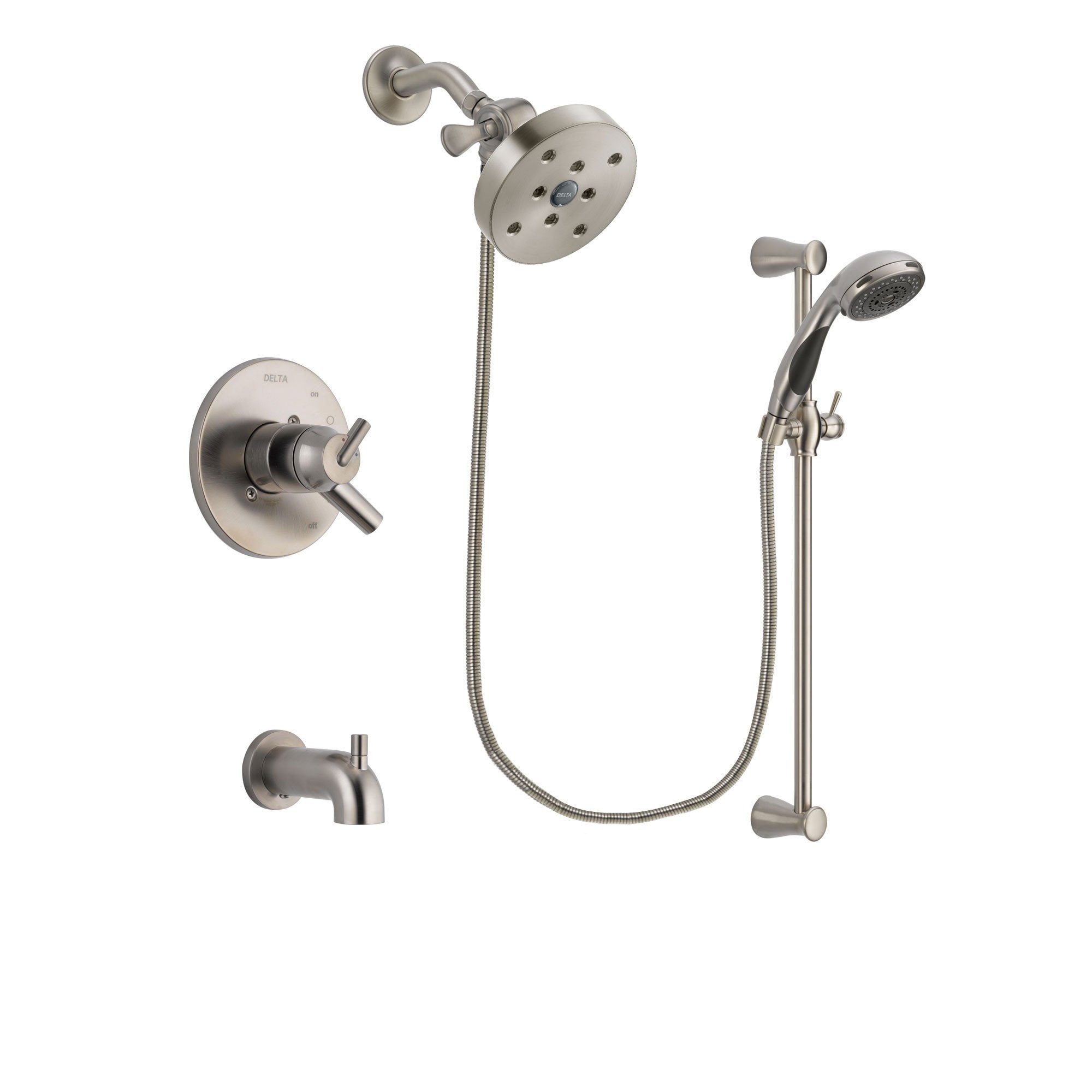 Delta Trinsic Stainless Steel Finish Tub and Shower System w/Hand Spray DSP1637V
