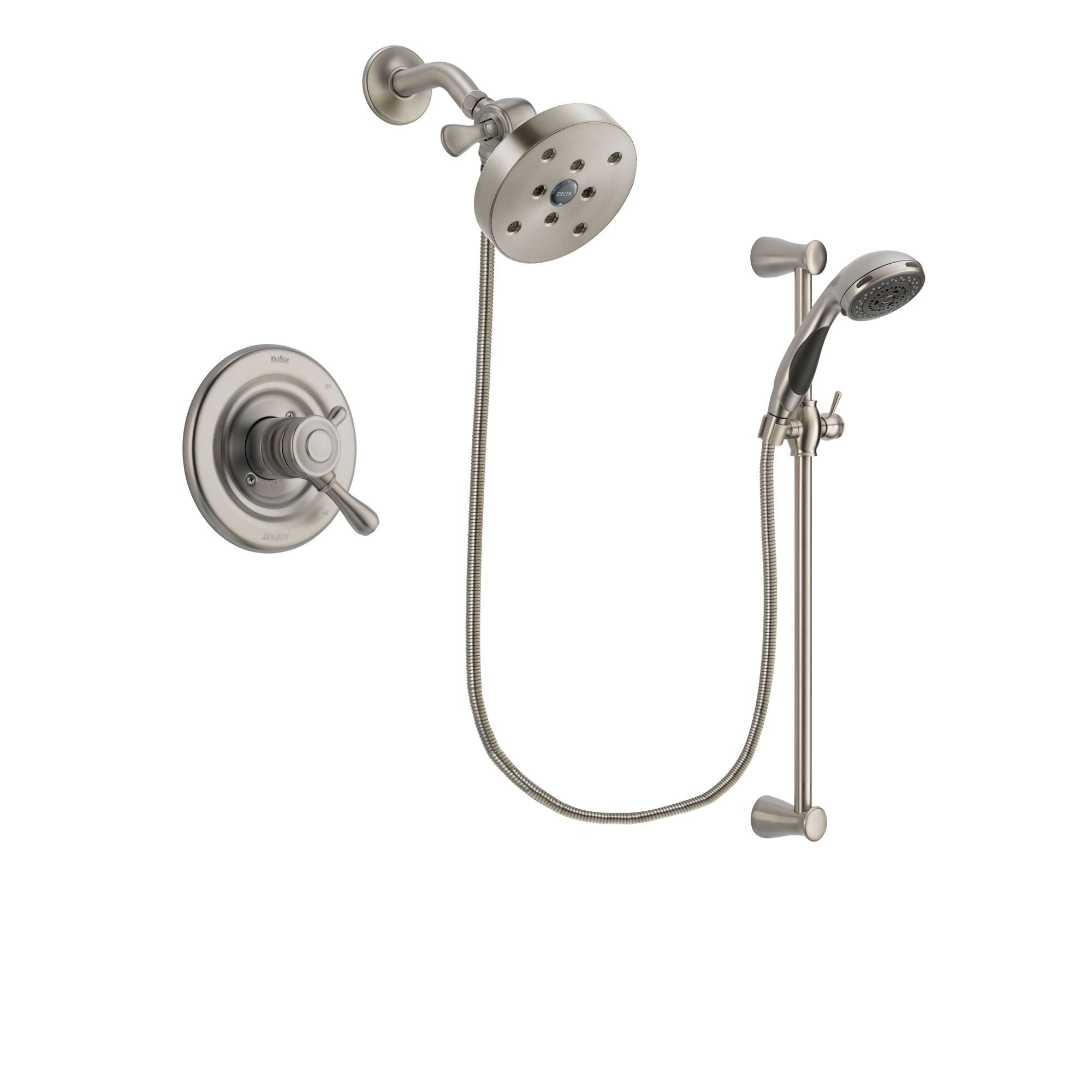 Delta Leland Stainless Steel Finish Shower Faucet System w/ Hand Spray DSP1642V