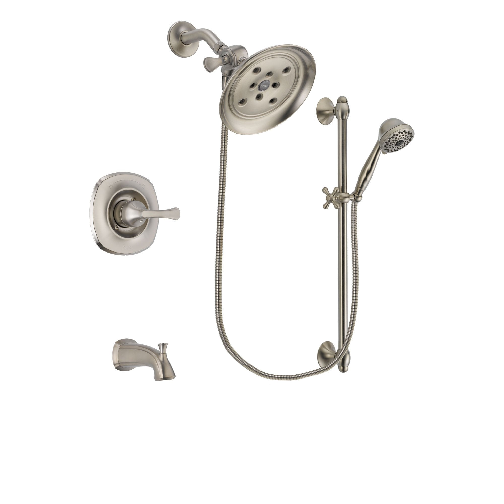 Delta Addison Stainless Steel Finish Tub and Shower System w/Hand Spray DSP1733V
