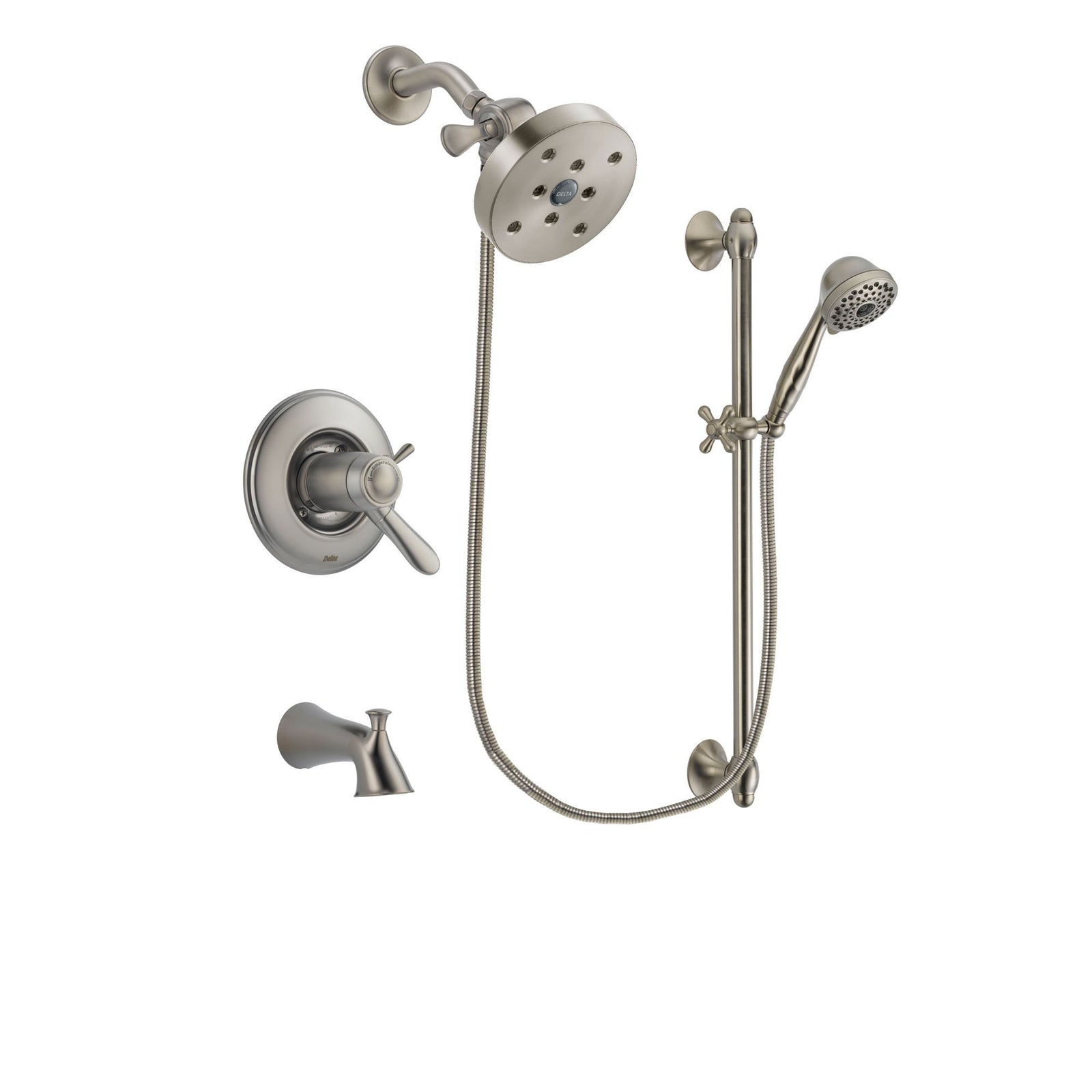 Delta Lahara Stainless Steel Finish Tub and Shower System w/Hand Shower DSP1751V