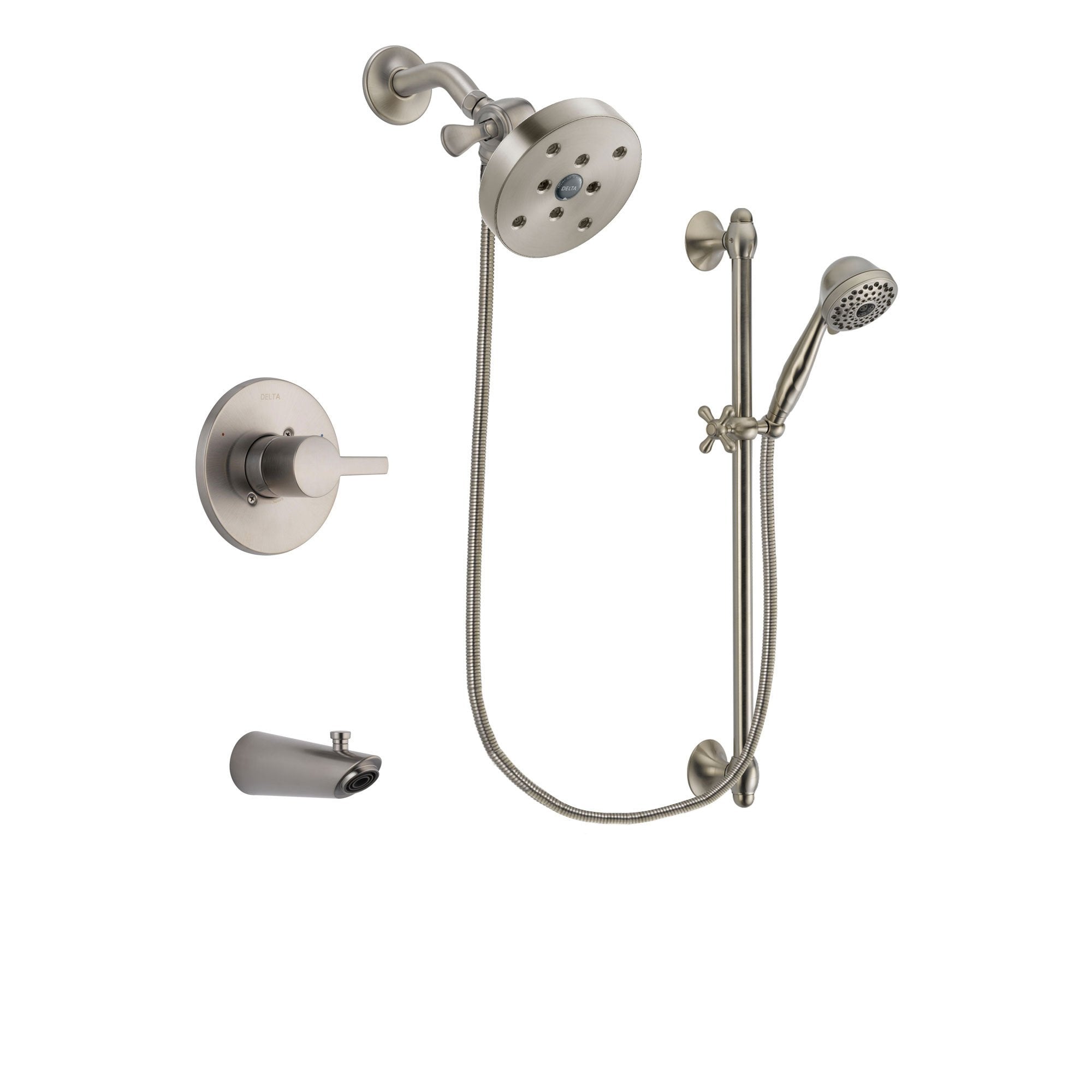 Delta Compel Stainless Steel Finish Tub and Shower System w/Hand Shower DSP1765V