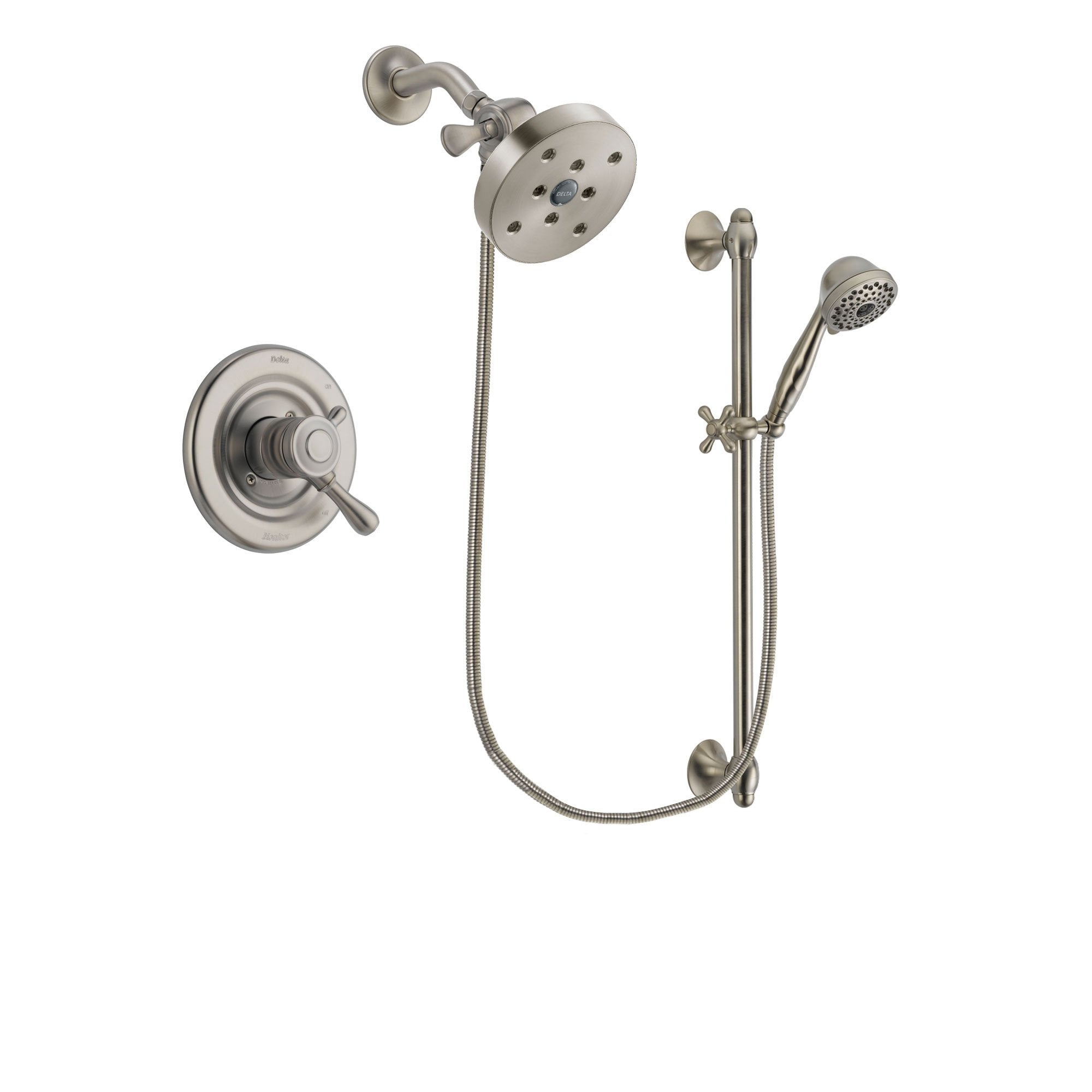 Delta Leland Stainless Steel Finish Shower Faucet System w/ Hand Spray DSP1778V