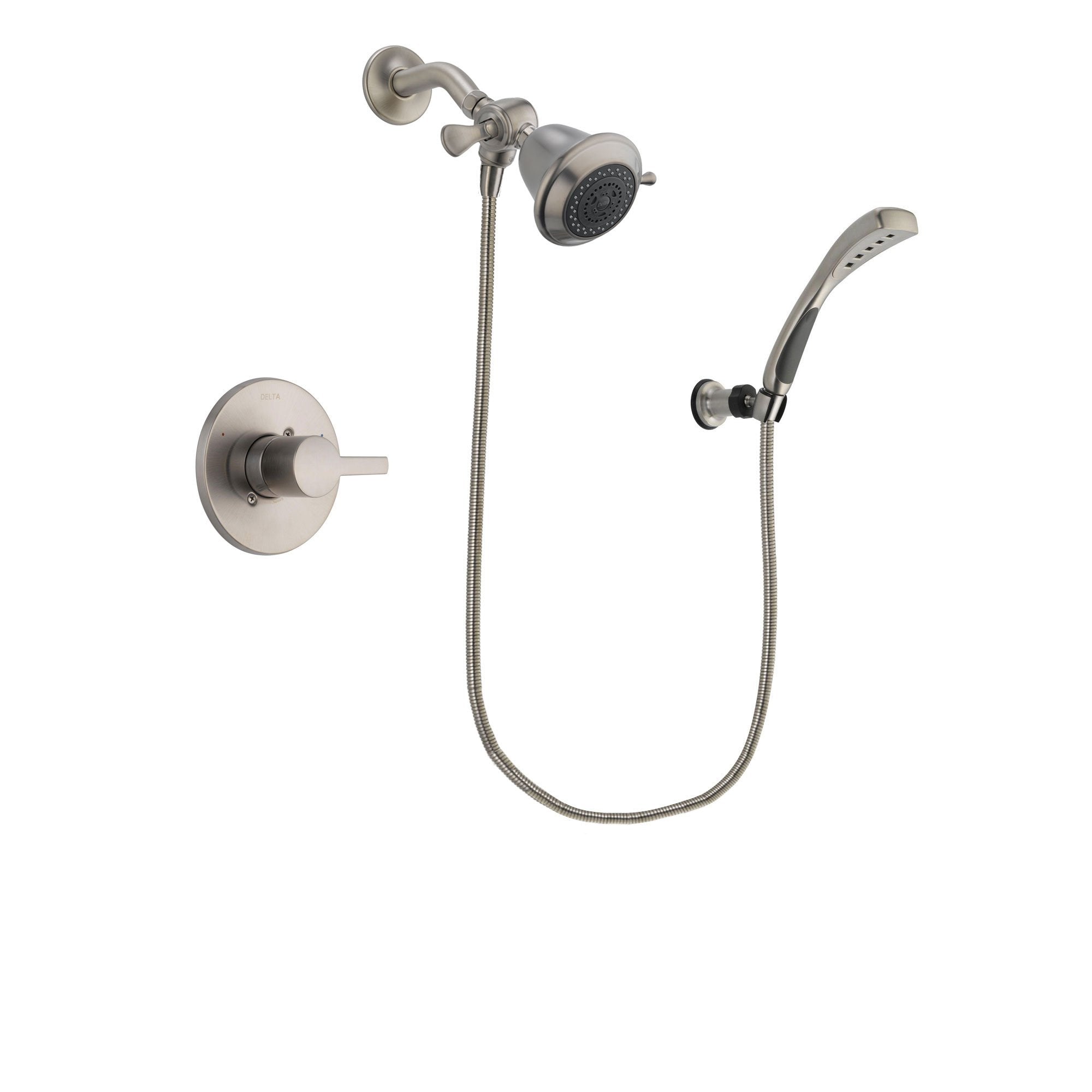 Delta Compel Stainless Steel Finish Shower Faucet System Package with Shower Head and Wall Mounted Handshower Includes Rough-in Valve DSP1800V